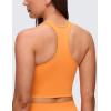 imageCRZ YOGA Butterluxe Racerback Crop Tank Tops for Women  Padded YBack Longline Sports Bras Scoop Neck Workout YogaTiger Orange