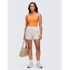 imageCRZ YOGA Butterluxe Racerback Crop Tank Tops for Women  Padded YBack Longline Sports Bras Scoop Neck Workout YogaTiger Orange