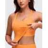 imageCRZ YOGA Butterluxe Racerback Crop Tank Tops for Women  Padded YBack Longline Sports Bras Scoop Neck Workout YogaTiger Orange