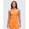 imageCRZ YOGA Butterluxe Racerback Crop Tank Tops for Women  Padded YBack Longline Sports Bras Scoop Neck Workout YogaTiger Orange