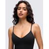 imageCRZ YOGA V Neck Maxi Tank Dress for Women  Adjustable Straps Sleeveless Flowy Casual Outfits with Two Side PocketsBlack