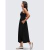 imageCRZ YOGA V Neck Maxi Tank Dress for Women  Adjustable Straps Sleeveless Flowy Casual Outfits with Two Side PocketsBlack