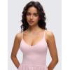 imageCRZ YOGA V Neck Maxi Tank Dress for Women  Adjustable Straps Sleeveless Flowy Casual Outfits with Two Side PocketsPink Haze