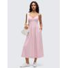 imageCRZ YOGA V Neck Maxi Tank Dress for Women  Adjustable Straps Sleeveless Flowy Casual Outfits with Two Side PocketsPink Haze