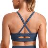 imageCRZ YOGA Butterlift CutOut Cross Back Sports Bras for Women  Medium Impact Adjustable Thin Straps Pilates Padded Gym TopsStelindigo