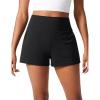 imageCRZ YOGA Butterlift Linerless Shorts for Women 3  High Waisted Comfy Yoga Casual Lounge Workout with PocketsBlack