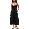 imageCRZ YOGA V Neck Maxi Tank Dress for Women  Adjustable Straps Sleeveless Flowy Casual Outfits with Two Side PocketsBlack