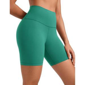 imageCRZ YOGA ButterLuxe Biker Shorts 6  High Waisted Workout Running Volleyball Spandex Yoga WomensCascadia Green