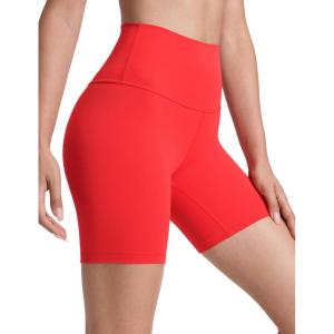 imageCRZ YOGA ButterLuxe Biker Shorts 6  High Waisted Workout Running Volleyball Spandex Yoga WomensDeep Red