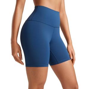 imageCRZ YOGA ButterLuxe Biker Shorts 6  High Waisted Workout Running Volleyball Spandex Yoga WomensFrench Navy