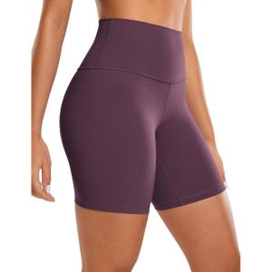 imageCRZ YOGA ButterLuxe Biker Shorts 6  High Waisted Workout Running Volleyball Spandex Yoga WomensGrape Thistle Purple