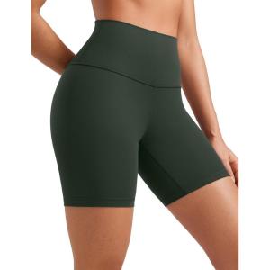 imageCRZ YOGA ButterLuxe Biker Shorts 6  High Waisted Workout Running Volleyball Spandex Yoga WomensLegend Green