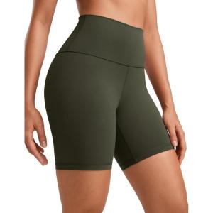 imageCRZ YOGA ButterLuxe Biker Shorts 6  High Waisted Workout Running Volleyball Spandex Yoga WomensOlive Green