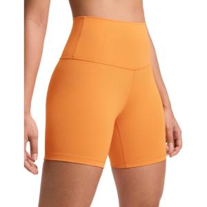 imageCRZ YOGA ButterLuxe Biker Shorts 6  High Waisted Workout Running Volleyball Spandex Yoga WomensTiger Orange