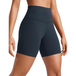imageCRZ YOGA ButterLuxe Biker Shorts 6  High Waisted Workout Running Volleyball Spandex Yoga WomensTrue Navy