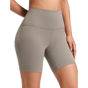 imageCRZ YOGA ButterLuxe Biker Shorts 6  High Waisted Workout Running Volleyball Spandex Yoga WomensWarm Ash Grey
