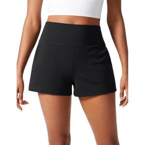 imageCRZ YOGA Butterlift Linerless Shorts for Women 3  High Waisted Comfy Yoga Casual Lounge Workout with PocketsBlack