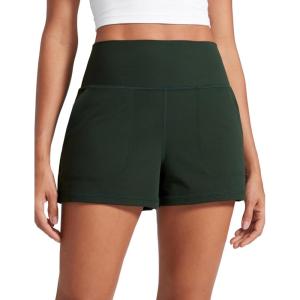 imageCRZ YOGA Butterlift Linerless Shorts for Women 3  High Waisted Comfy Yoga Casual Lounge Workout with PocketsLegend Green