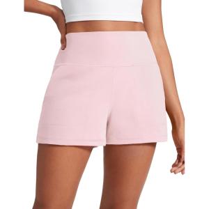imageCRZ YOGA Butterlift Linerless Shorts for Women 3  High Waisted Comfy Yoga Casual Lounge Workout with PocketsStrawberry Pink