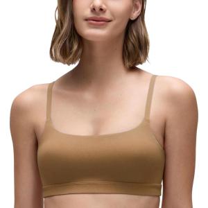 imageCRZ YOGA Butterluxe Adjustable Spaghetti Strap Sports Bras for Women  Scoop Neck Wireless Padded Yoga Workout Crop TopAllspice