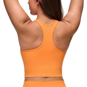 imageCRZ YOGA Butterluxe Racerback Crop Tank Tops for Women  Padded YBack Longline Sports Bras Scoop Neck Workout YogaTiger Orange