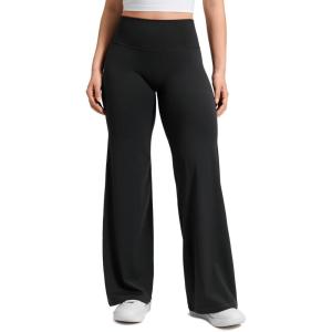 imageCRZ YOGA Softretch No Front Seam Wide Leg Pants 28 30 32 for Women  High Waist Yoga Lounge Buttery Soft Comfy CasualBlack