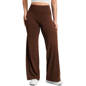 imageCRZ YOGA Softretch No Front Seam Wide Leg Pants 28 30 32 for Women  High Waist Yoga Lounge Buttery Soft Comfy CasualLava Brown