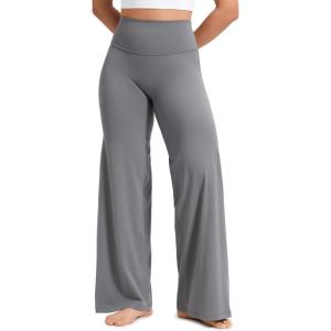 imageCRZ YOGA Softretch No Front Seam Wide Leg Pants 28 30 32 for Women  High Waist Yoga Lounge Buttery Soft Comfy CasualSolar Grey