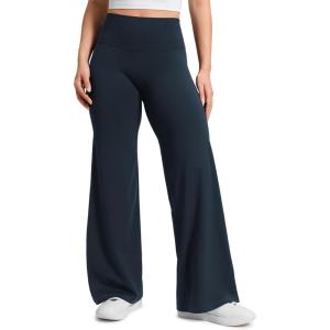 imageCRZ YOGA Softretch No Front Seam Wide Leg Pants 28 30 32 for Women  High Waist Yoga Lounge Buttery Soft Comfy CasualTrue Navy