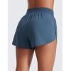 imageCRZ YOGA Dolphin Flat Waist Athletic Shorts for Women 3  High Rise Quick Dry for Running Workout Gym Track with Zip PocketsStelindigo