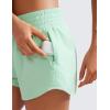 imageCRZ YOGA High Waisted Running Shorts for Women 25  Mesh Liner Quick Dry for Workout Sport Athletic with Zipper PocketMint Moment