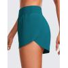 imageCRZ YOGA High Waisted Split Running Shorts for Women 3  Comfy Mesh Liner for Workout Athletic Gym Track Quick DryBorealis Green