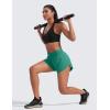 imageCRZ YOGA High Waisted Split Running Shorts for Women 3  Comfy Mesh Liner for Workout Athletic Gym Track Quick DryCascadia Green