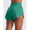 imageCRZ YOGA High Waisted Split Running Shorts for Women 3  Comfy Mesh Liner for Workout Athletic Gym Track Quick DryCascadia Green