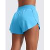 imageCRZ YOGA High Waisted Split Running Shorts for Women 3  Comfy Mesh Liner for Workout Athletic Gym Track Quick DryKayak Blue
