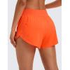 imageCRZ YOGA High Waisted Split Running Shorts for Women 3  Comfy Mesh Liner for Workout Athletic Gym Track Quick DryNeon Orange