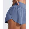 imageCRZ YOGA High Waisted Split Running Shorts for Women 3  Comfy Mesh Liner for Workout Athletic Gym Track Quick DryOasis Blue