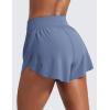 imageCRZ YOGA High Waisted Split Running Shorts for Women 3  Comfy Mesh Liner for Workout Athletic Gym Track Quick DryOasis Blue