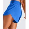 imageCRZ YOGA High Waisted Split Running Shorts for Women 3  Comfy Mesh Liner for Workout Athletic Gym Track Quick DrySparkle Blue