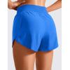 imageCRZ YOGA High Waisted Split Running Shorts for Women 3  Comfy Mesh Liner for Workout Athletic Gym Track Quick DrySparkle Blue