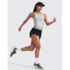 imageCRZ YOGA Mid Flat Waisted Running Shorts for Women 3  Mesh Liner Quick Dry for Workout Sport Athletic with Zipper PocketBlack