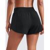 imageCRZ YOGA Mid Flat Waisted Running Shorts for Women 3  Mesh Liner Quick Dry for Workout Sport Athletic with Zipper PocketBlack