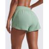 imageCRZ YOGA Mid Flat Waisted Running Shorts for Women 3  Mesh Liner Quick Dry for Workout Sport Athletic with Zipper PocketGreen Palm Court