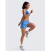 imageCRZ YOGA Mid Flat Waisted Running Shorts for Women 3  Mesh Liner Quick Dry for Workout Sport Athletic with Zipper PocketParty Blue