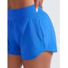 imageCRZ YOGA Mid Flat Waisted Running Shorts for Women 3  Mesh Liner Quick Dry for Workout Sport Athletic with Zipper PocketSparkle Blue
