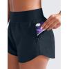 imageCRZ YOGA Mid Flat Waisted Running Shorts for Women 3  Mesh Liner Quick Dry for Workout Sport Athletic with Zipper PocketTrue Navy