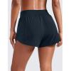 imageCRZ YOGA Mid Flat Waisted Running Shorts for Women 3  Mesh Liner Quick Dry for Workout Sport Athletic with Zipper PocketTrue Navy