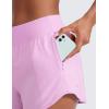 imageCRZ YOGA Mid Flat Waisted Running Shorts for Women 3  Mesh Liner Quick Dry for Workout Sport Athletic with Zipper PocketVita Pink