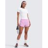 imageCRZ YOGA Mid Flat Waisted Running Shorts for Women 3  Mesh Liner Quick Dry for Workout Sport Athletic with Zipper PocketVita Pink