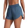 imageCRZ YOGA Dolphin Flat Waist Athletic Shorts for Women 3  High Rise Quick Dry for Running Workout Gym Track with Zip PocketsStelindigo